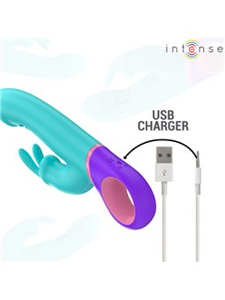 Intense - Monica Rabbit Vibrator With Rotating G-Spot Stimulator Blue