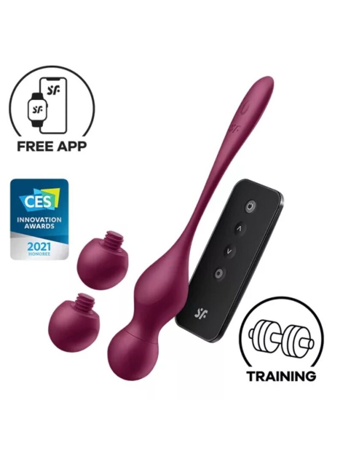 Satisfyer Love Birds Vary - Sfere Vibranti con App Gratuita Rosso