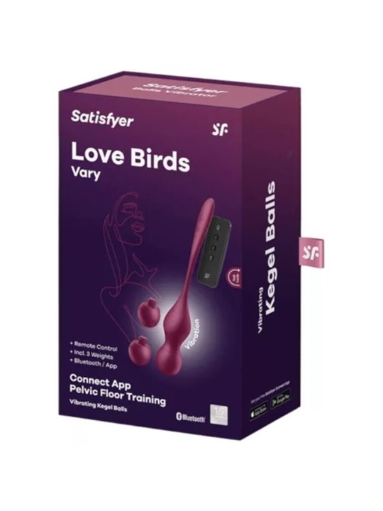 Satisfyer Love Birds Vary - Sfere Vibranti con App Gratuita Rosso