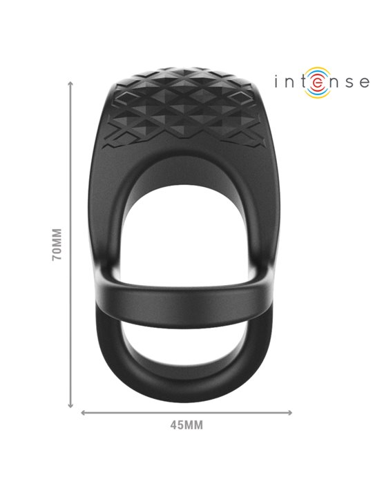 Intense - Alex Vibrator Double Penis Ring 10 Vibrations Black