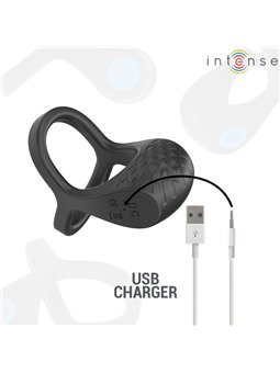 Intense - Alex Vibrator Double Penis Ring 10 Vibrations Black