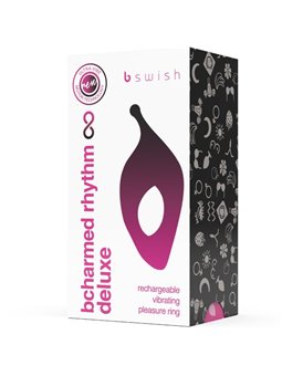 B Swish - Bcharmed Rhythm Infinite Deluxe Penis Ring 15 Vibrations Black