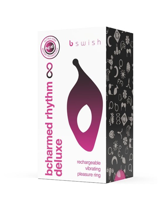 B Swish - Bcharmed Rhythm Infinite Deluxe Penis Ring 15 Vibrations Black