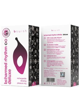 B Swish - Bcharmed Rhythm Infinite Deluxe Penis Ring 15 Vibrations Black