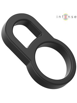 Intense Bobby - Doppio Anello Fallico in Silicone Nero