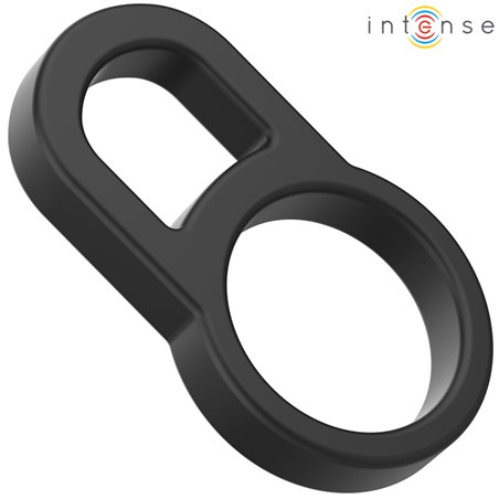 Intense Bobby - Doppio Anello Fallico in Silicone Nero