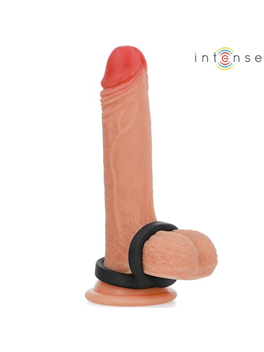 Intense - Bobby Double Silicone Penis Ring Black