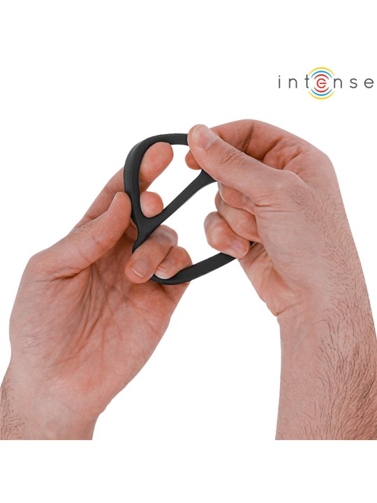 Intense Bobby - Doppio Anello Fallico in Silicone Nero
