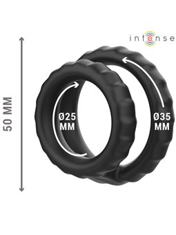 Intense - Dewey Double Silicone Penis Ring Black Model 2