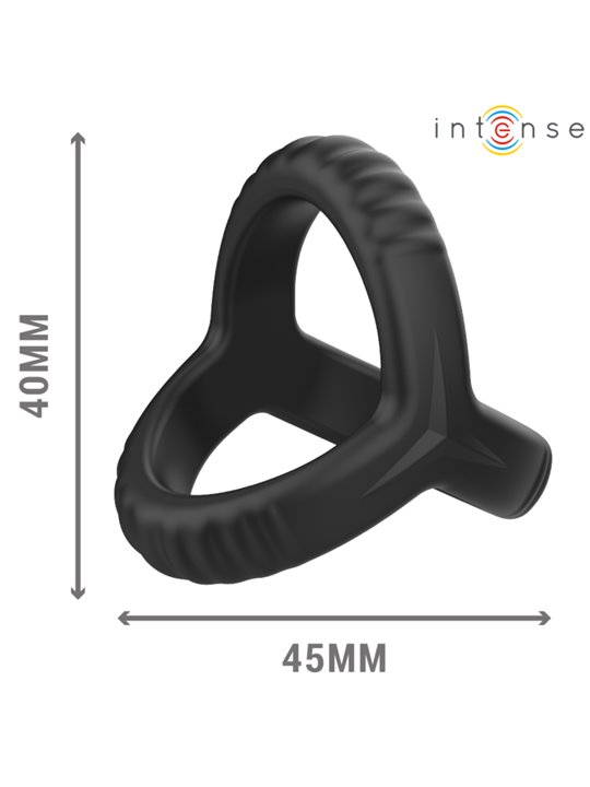Intense Carson - Doppio Anello Fallico in Silicone Nero