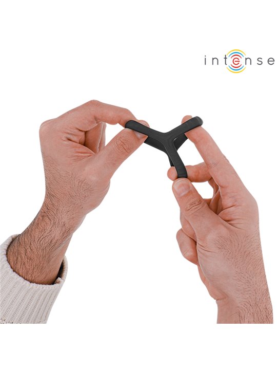 Intense - Carson Double Silicone Penis Ring Black Model 4