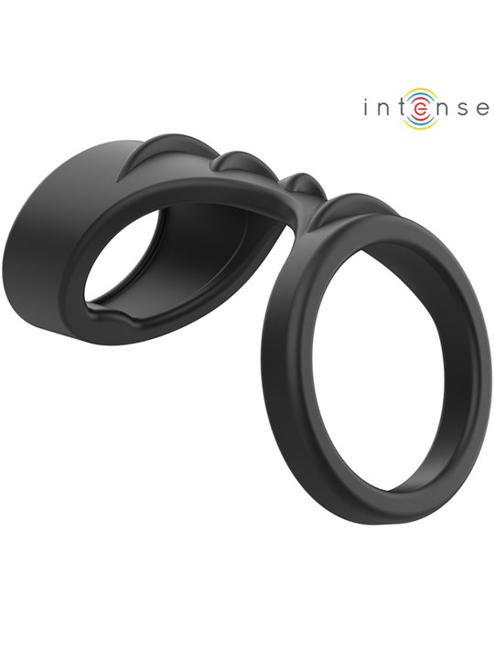 Intense Theo - Doppio Anello Fallico in Silicone Nero