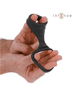 Intense Theo - Doppio Anello Fallico in Silicone Nero