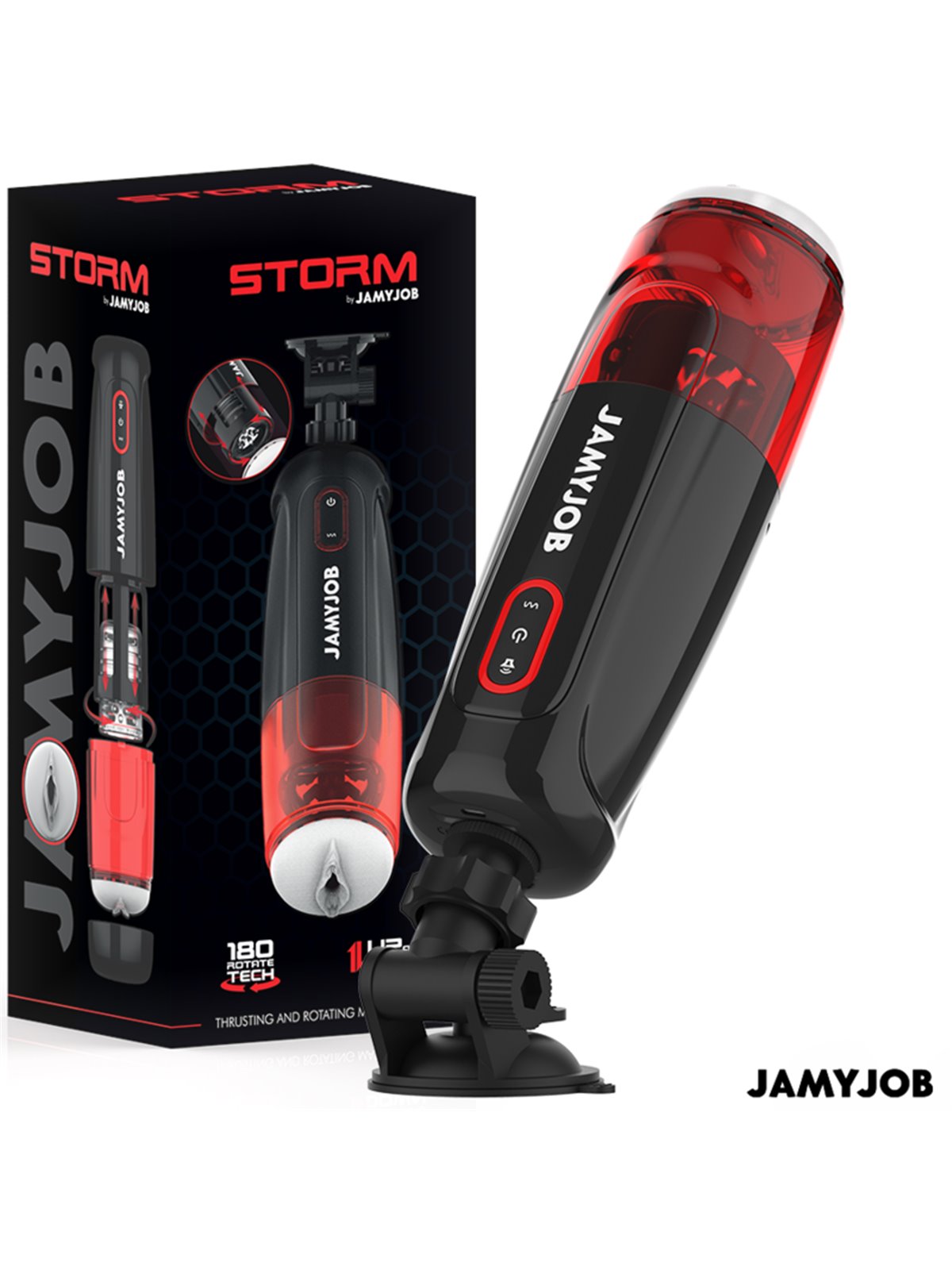 Jamyjob Storm - Masturbatore Uomo con Aspirazione e Vibrazione