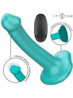 Intense - Katie Vibrator With Suction Cup 10 Vibrations Blue Remote Control