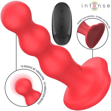 Intense Cody - Vibratore in Silicone con Ventosa e Telecomando Rosso