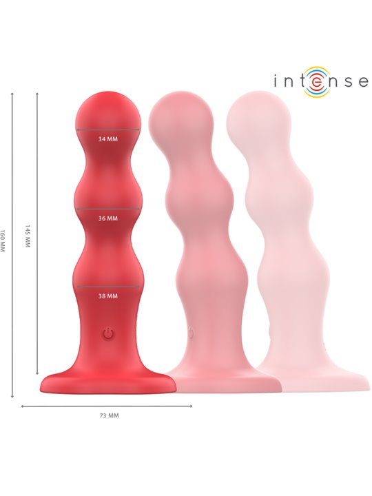 Intense Cody - Vibratore in Silicone con Ventosa e Telecomando Rosso
