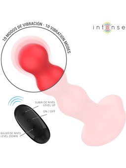 Intense - Cody Vibrator With Suction Cup Red Remote Control