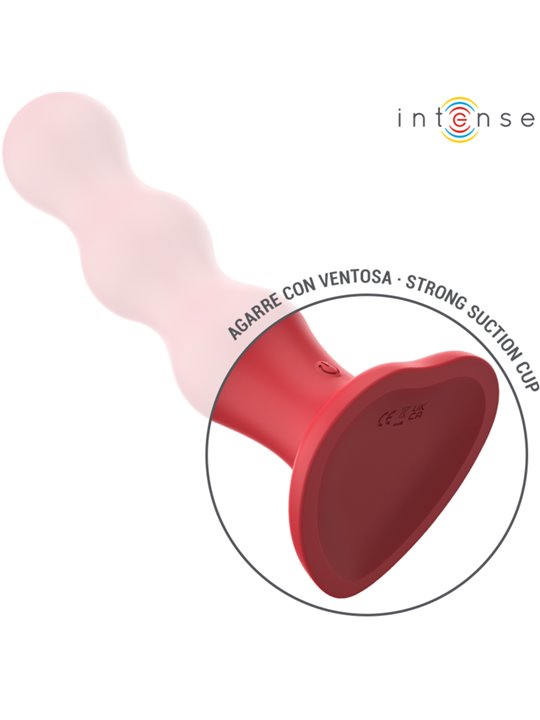 Intense - Cody Vibrator With Suction Cup Red Remote Control