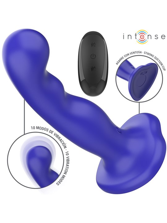 Intense Shorty - Vibratore in Silicone con Ventosa e Telecomando Rosso