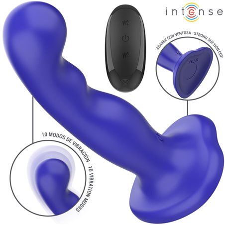 Intense Shorty - Vibratore in Silicone con Ventosa e Telecomando Rosso