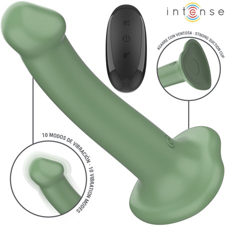 Intense Becca - Vibratore in Silicone con Ventosa e Telecomando Verde