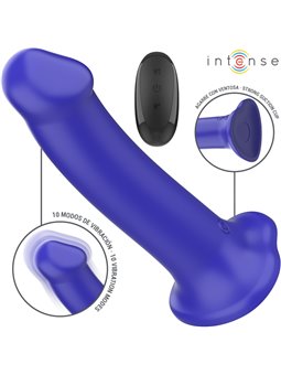 Intense Victoria - Vibratore in Silicone con Ventosa e Telecomando Blu