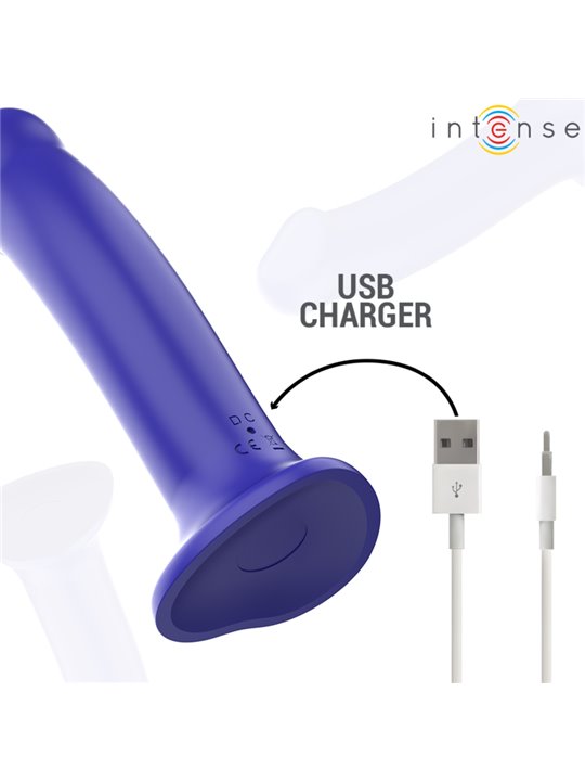Intense - Victoria Vibrator With Suction Cup 10 Vibrations Dark Blue Remote Control