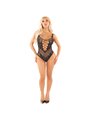 Leg Avenue - Body a Rete e Strass senza Cuciture Nero Taglia Unica