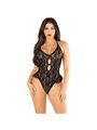 Leg Avenue - Body con Fiocco e Volant Nero Taglia Unica