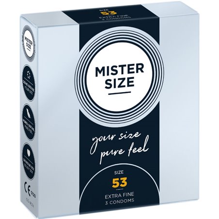 Mister Size - Preservativi Taglia M 53 Mm (3 Unità)