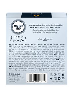 Mister Size - Preservativi Taglia M 53 Mm (3 Unità)