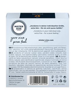 Mister Size - Condom Size L 57 Mm (3 Units)