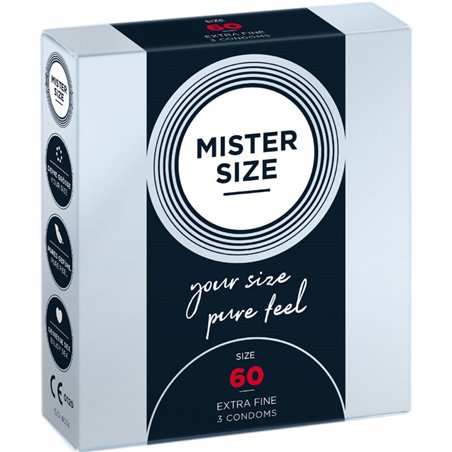 Mister Size - Preservativi Taglia XL 60 Mm (3 Unità)