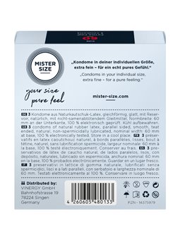 Mister Size - Preservativi Taglia XL 60 Mm (3 Unità)
