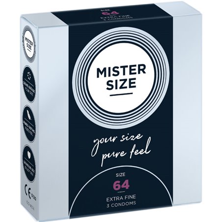 Mister Size - Preservativi Taglia XXL 64 Mm (3 Unità)