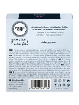 Mister Size - Preservativi Taglia XXL 64 Mm (3 Unità)
