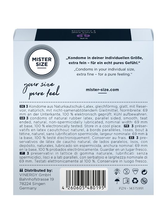 Mister Size - Condoms Size Xxxl 69 Mm (3 Units)