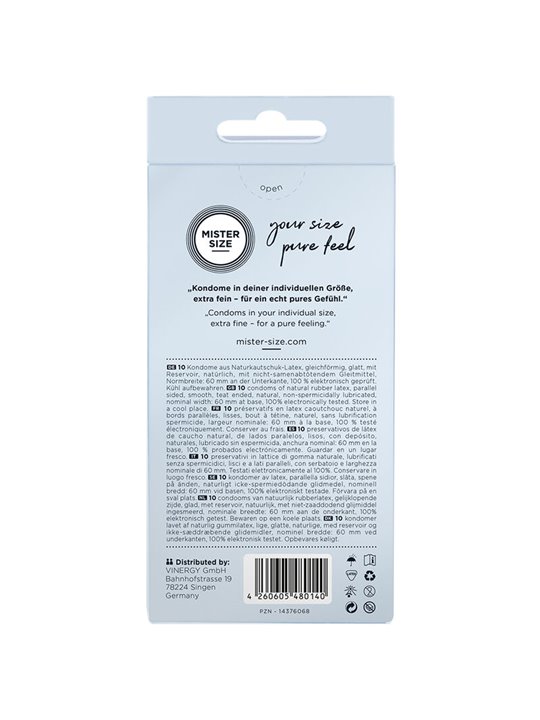 Mister Size - Preservativi Taglia XL 60 Mm (10 Unità)