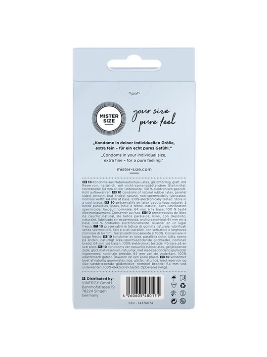 Mister Size - Condoms Size Xxl 64 Mm (10 Units)