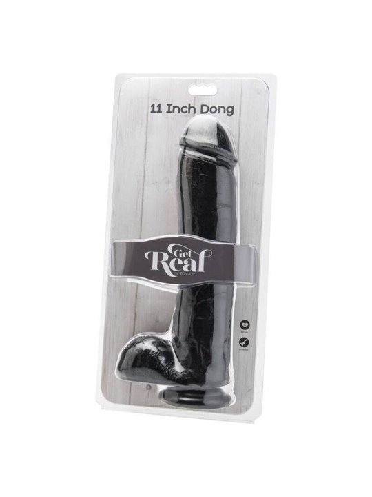 Get Real - Dildo 28 CM with Balls Black