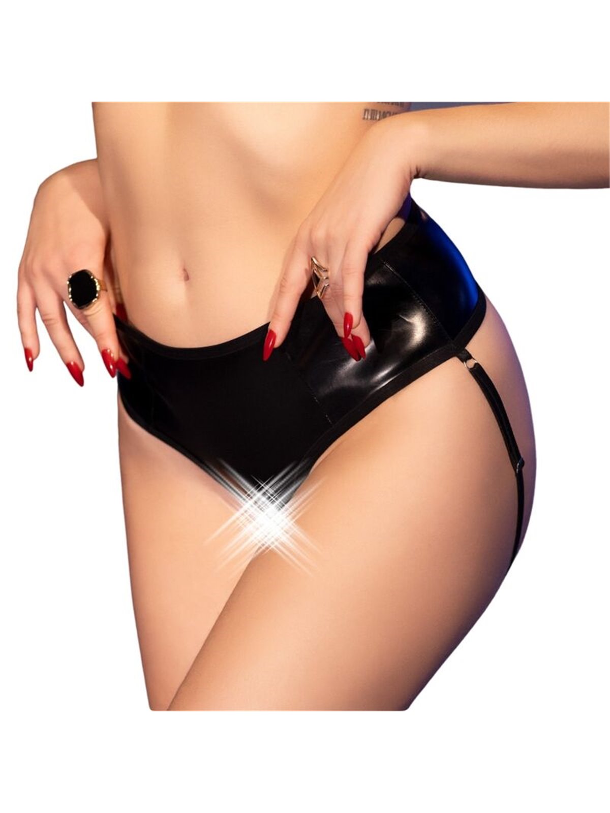 Chilirose - Cr 4841 Crotchless Panty Black L/Xl