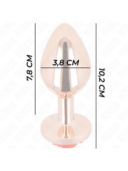Kink - Pink Gold Anal Plug With Red Rose L