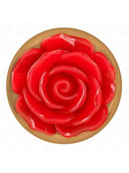 Kink - Plug Anale in Metallo Oro Metallizzato con Rosa Rossa Taglia L