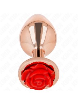 Kink - Pink Gold Anal Plug With Red Rose M