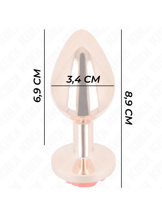 Kink - Pink Gold Anal Plug With Red Rose M