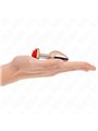 Kink - Plug Anale in Metallo Oro Metallizzato con Rosa Rossa Taglia S