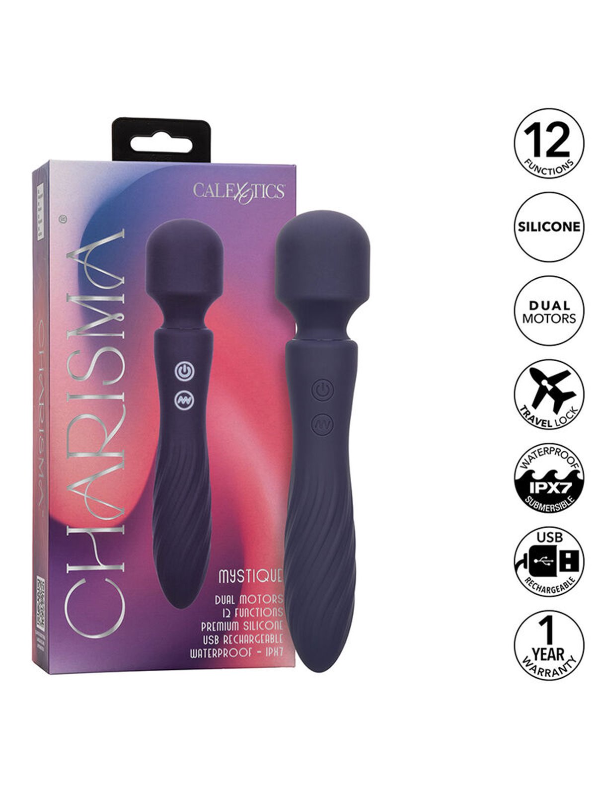 Calexotics - Charisma Mystique Massager Dual Motors 12 Functions 20,5 Cm X 4.5 Cm Purple