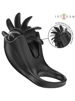 Intense Mabel - Anello Fallico Nero Vibrante con Stimolatore Clitoride