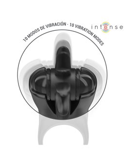 Intense - Mabel Vibrating Ring 10 Vibrations With Clitoris Stimulator Black